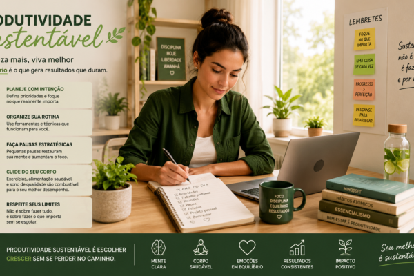 Como Aumentar Produtividade Sem Se Esgotar: 12 Estratégias Baseadas em Ciência para Melhorar Seu Desempenho e Bem-Estar 5 Espaço de trabalho para produtividade sustentável